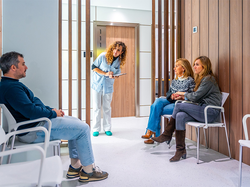 Walk-in clinic reception