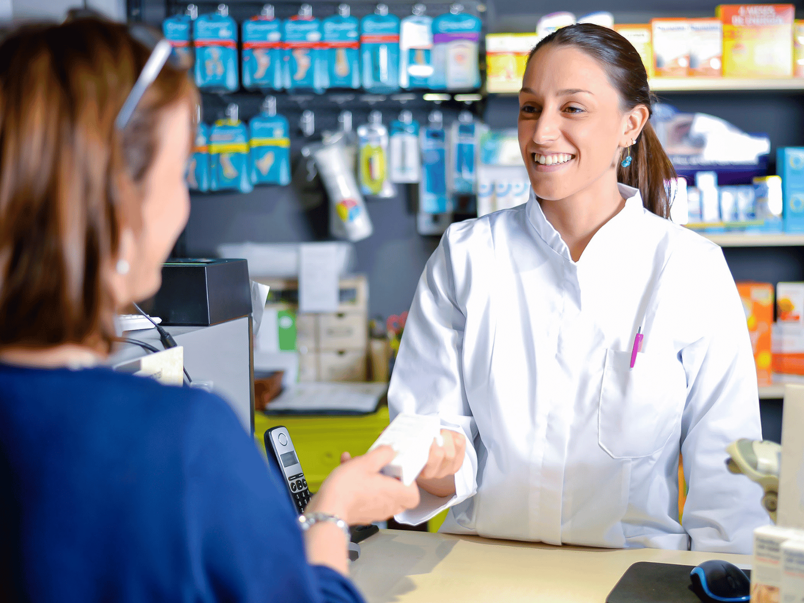 The on-site pharmacy counter